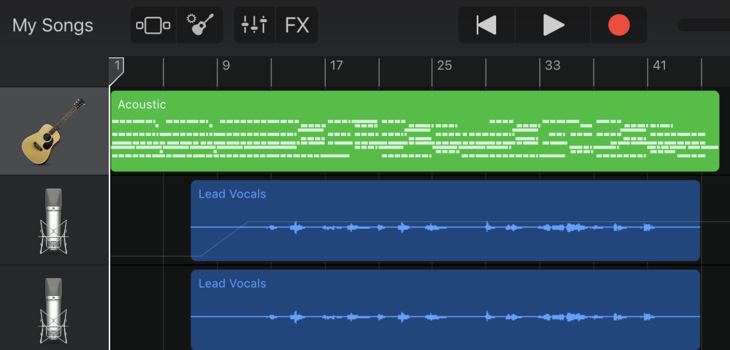 GarageBand session for Exit Music (For a Film)